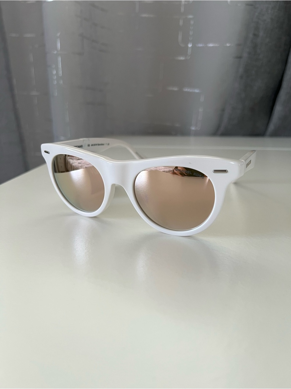 Michael Kors White Frame Sunglasses with Brown Lenses